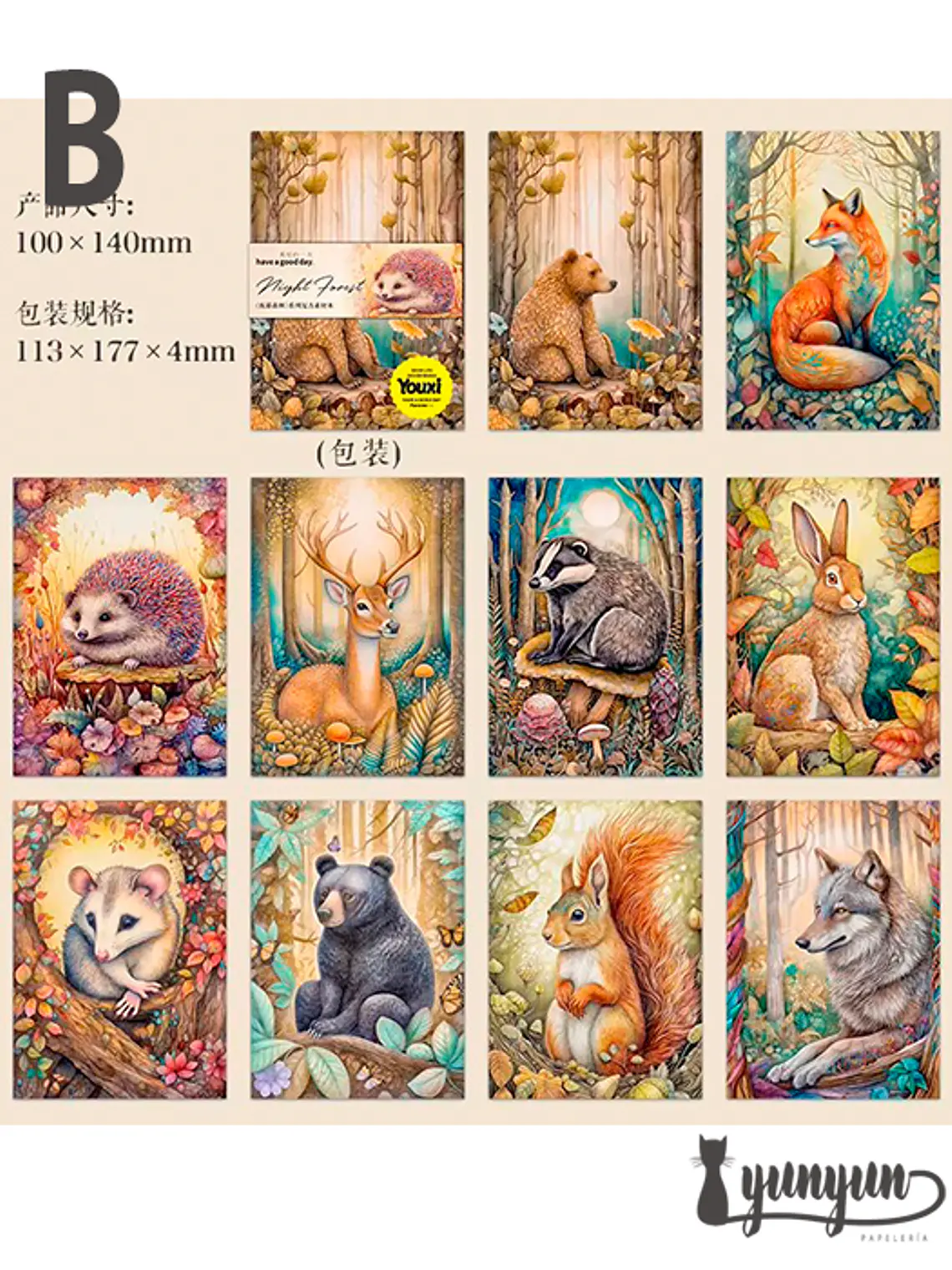 Papeles Animales del Bosque - 30 pzas 9