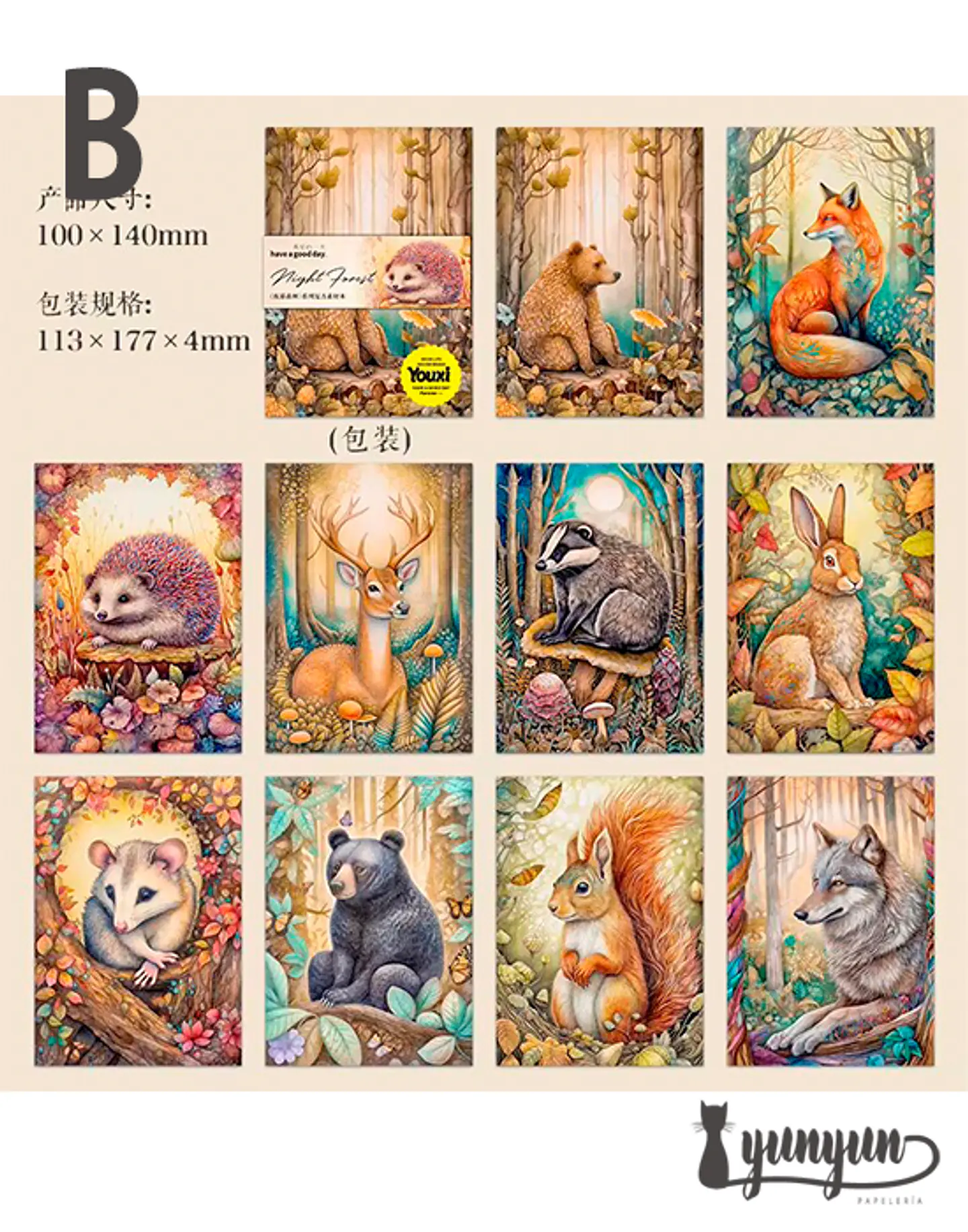 Papeles Animales del Bosque - 30 pzas 9