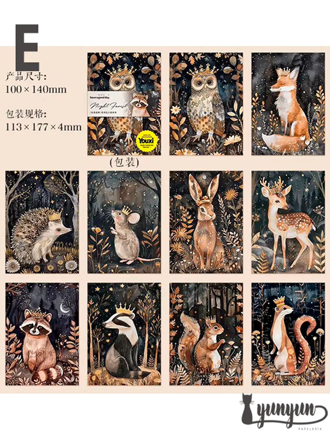 Papeles Animales del Bosque - 30 pzas 12