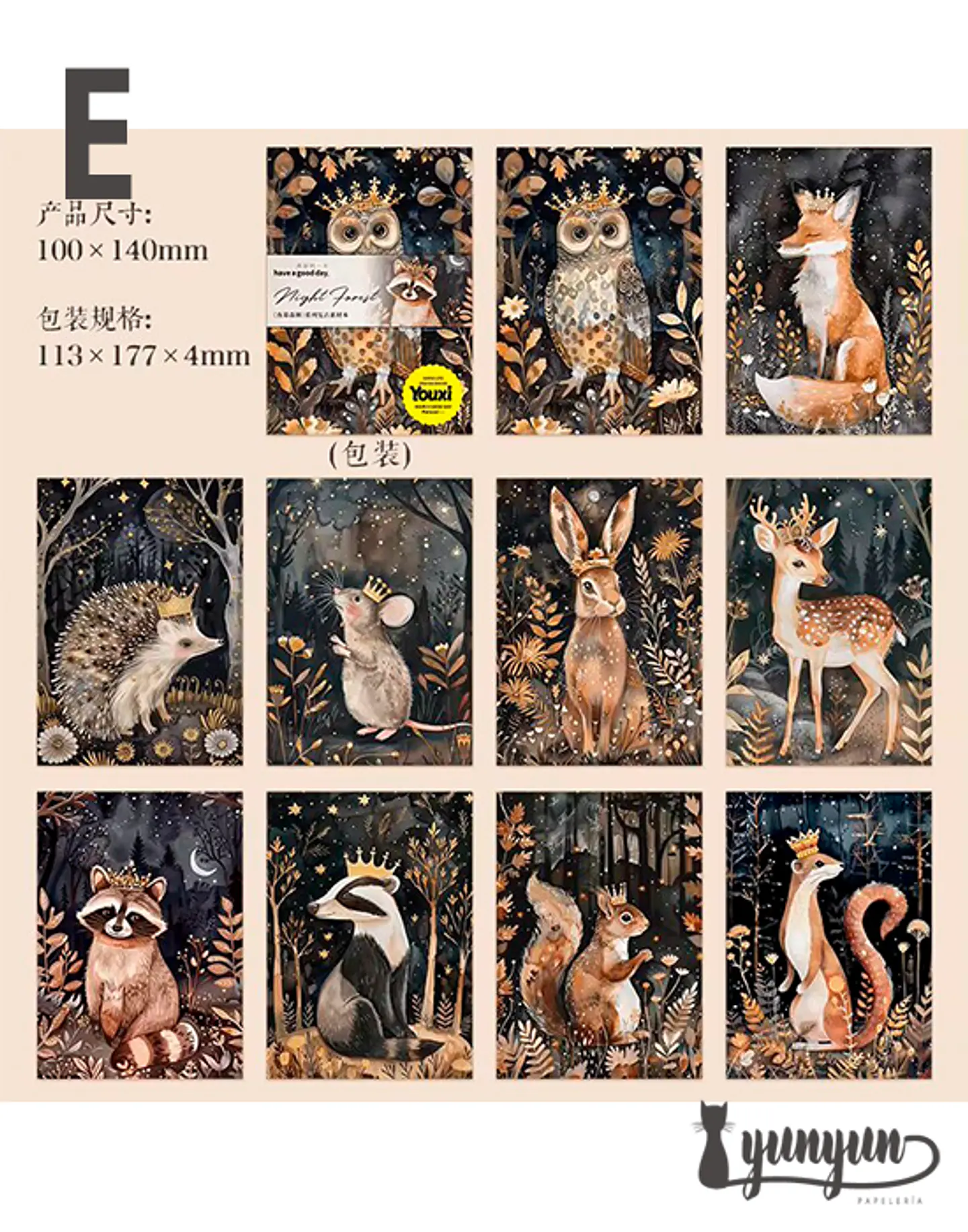 Papeles Animales del Bosque - 30 pzas 12