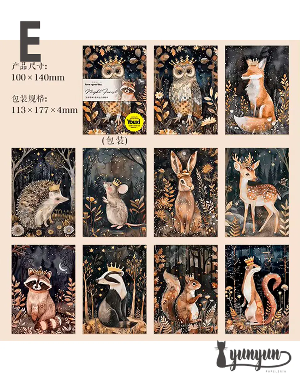Papeles Animales del Bosque - 30 pzas 12
