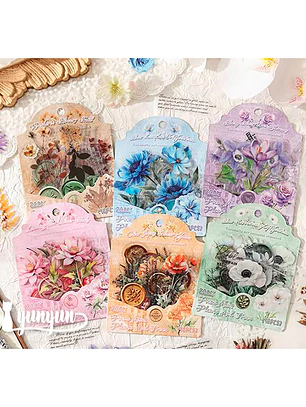 Stickers Mix Flores Vintage - 40 pzas