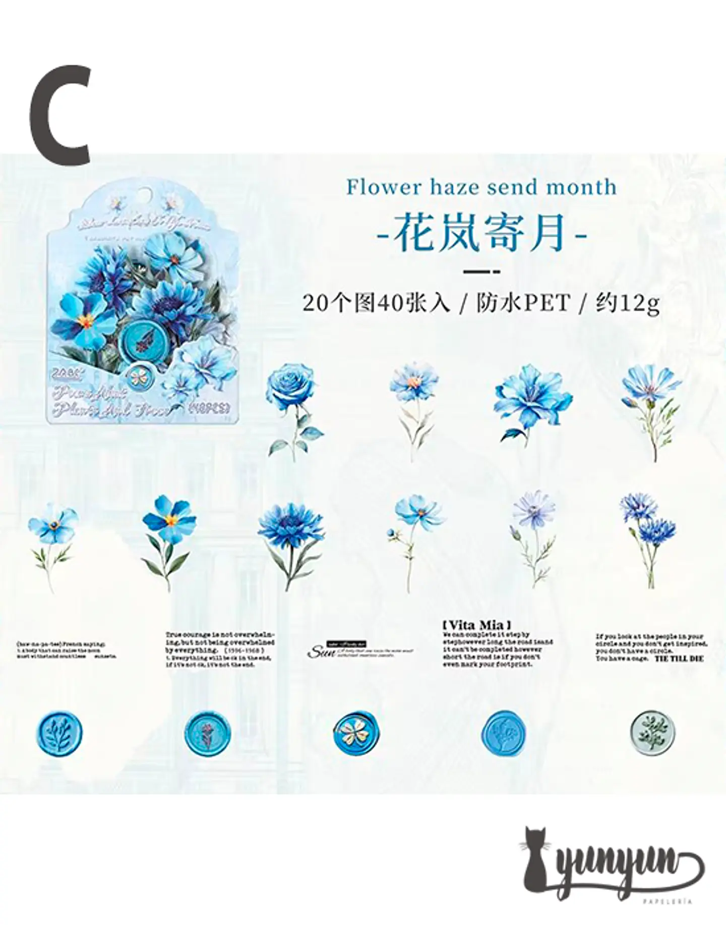 Stickers Mix Flores Vintage - 40 pzas 11