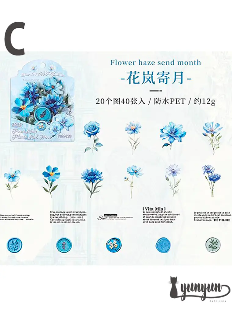 Stickers Mix Flores Vintage - 40 pzas 11