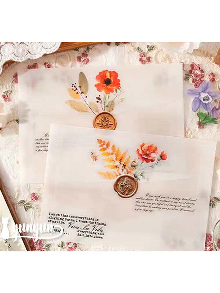 Stickers Mix Flores Vintage - 40 pzas 5