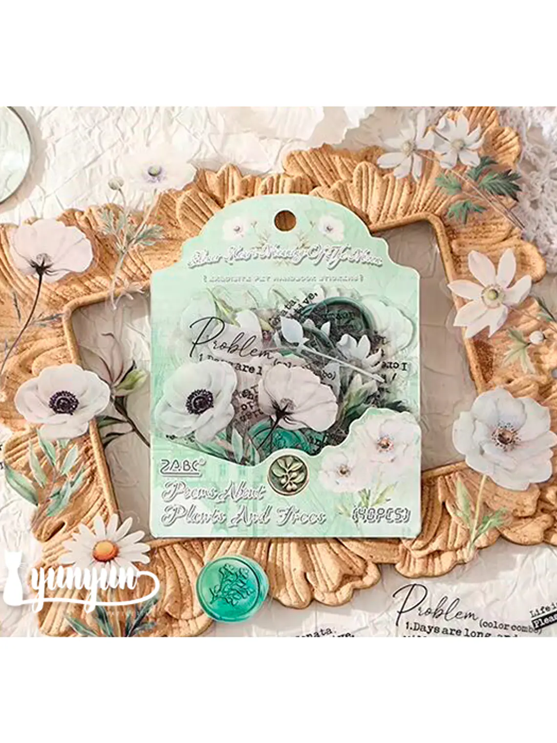 Stickers Mix Flores Vintage - 40 pzas 3