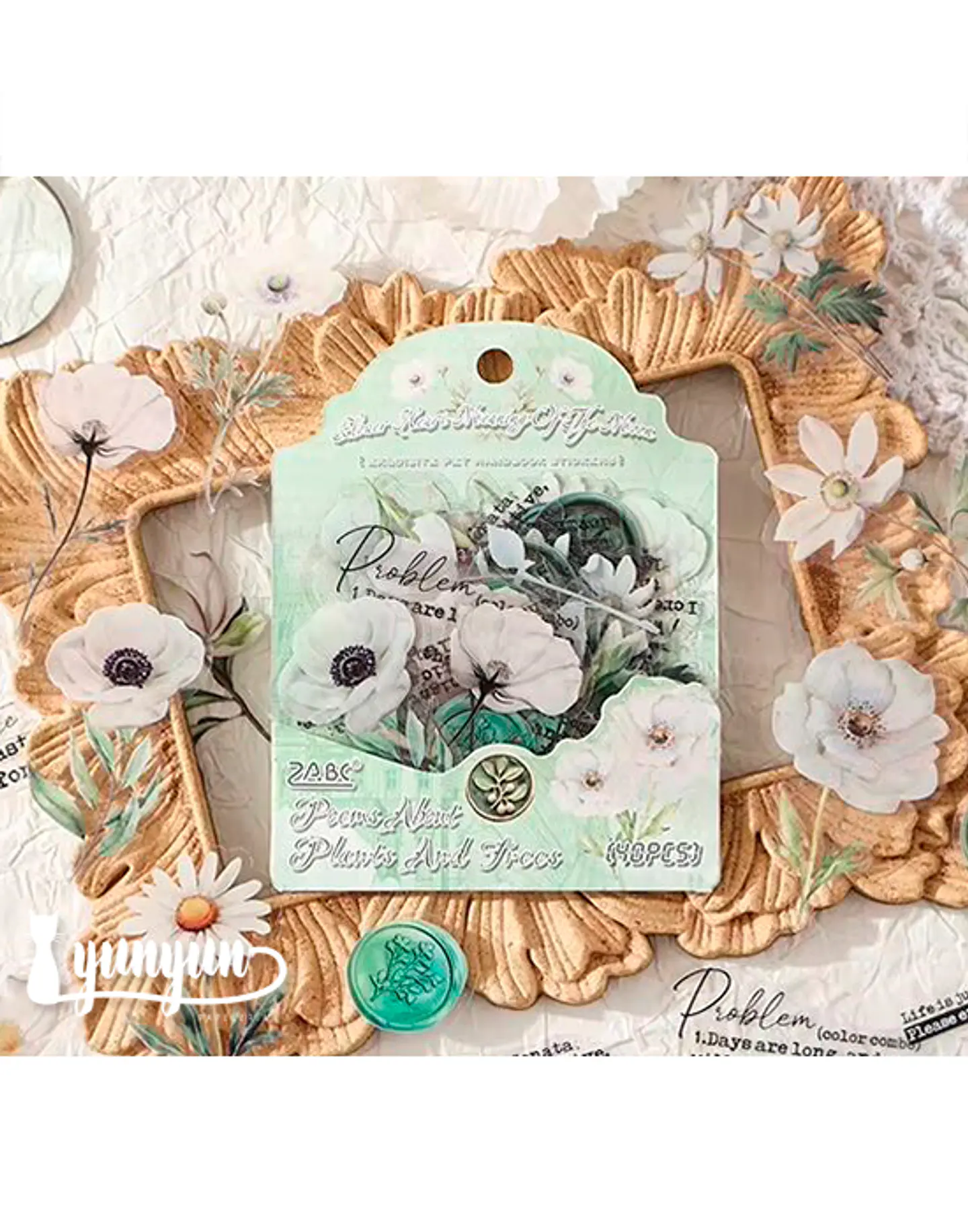 Stickers Mix Flores Vintage - 40 pzas 3