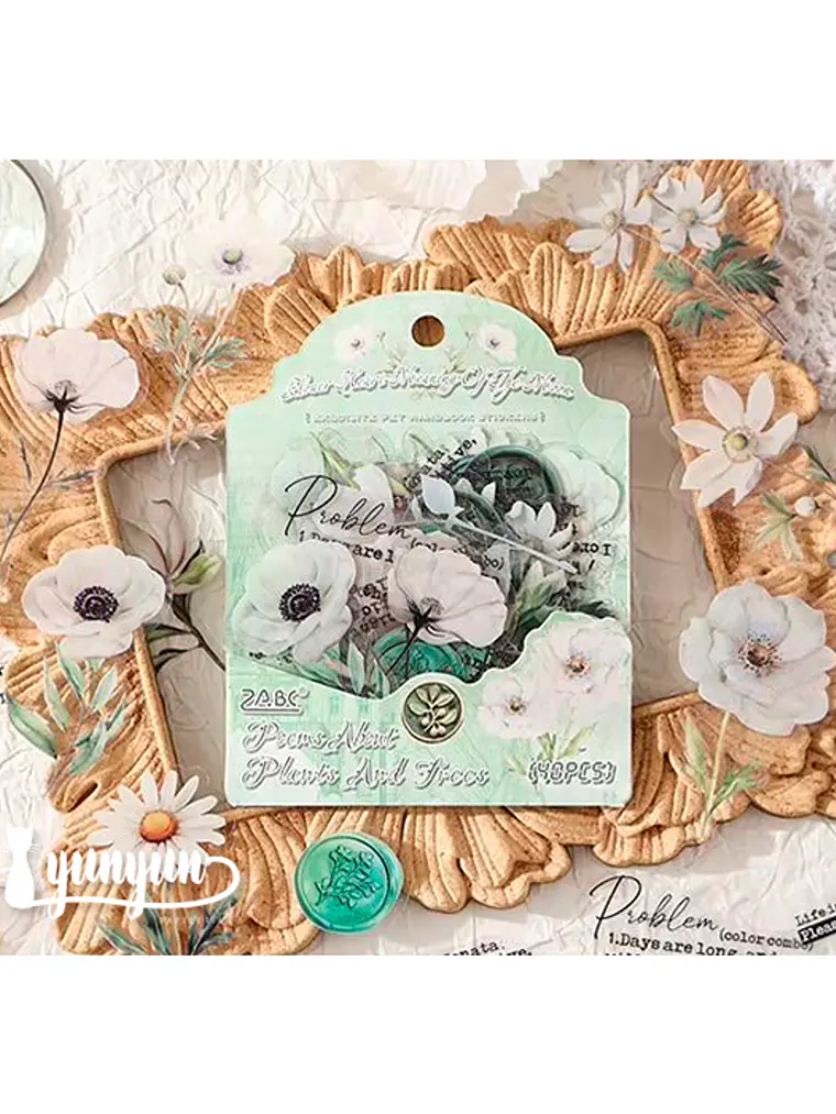 Stickers Mix Flores Vintage - 40 pzas 3
