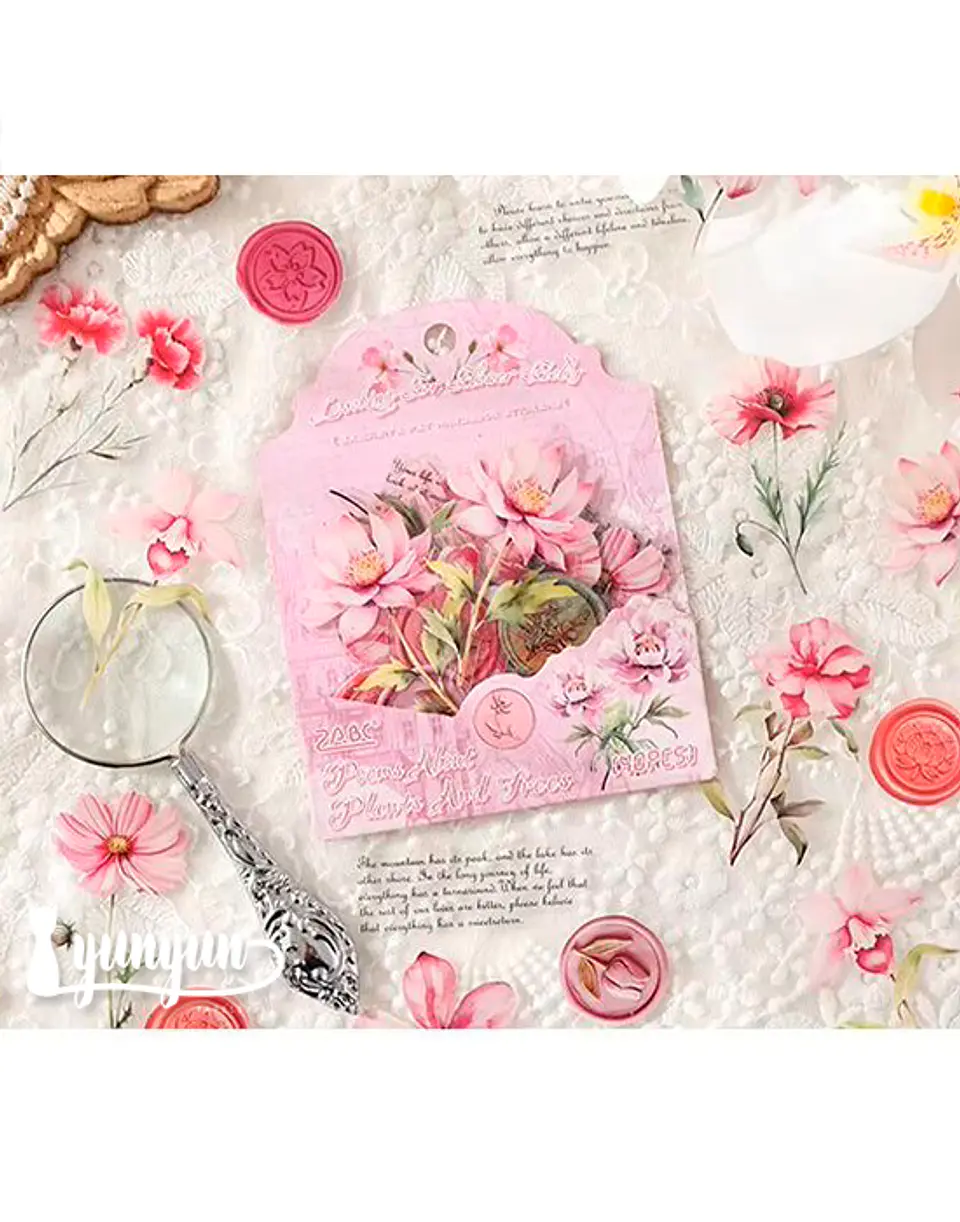 Stickers Mix Flores Vintage - 40 pzas 8