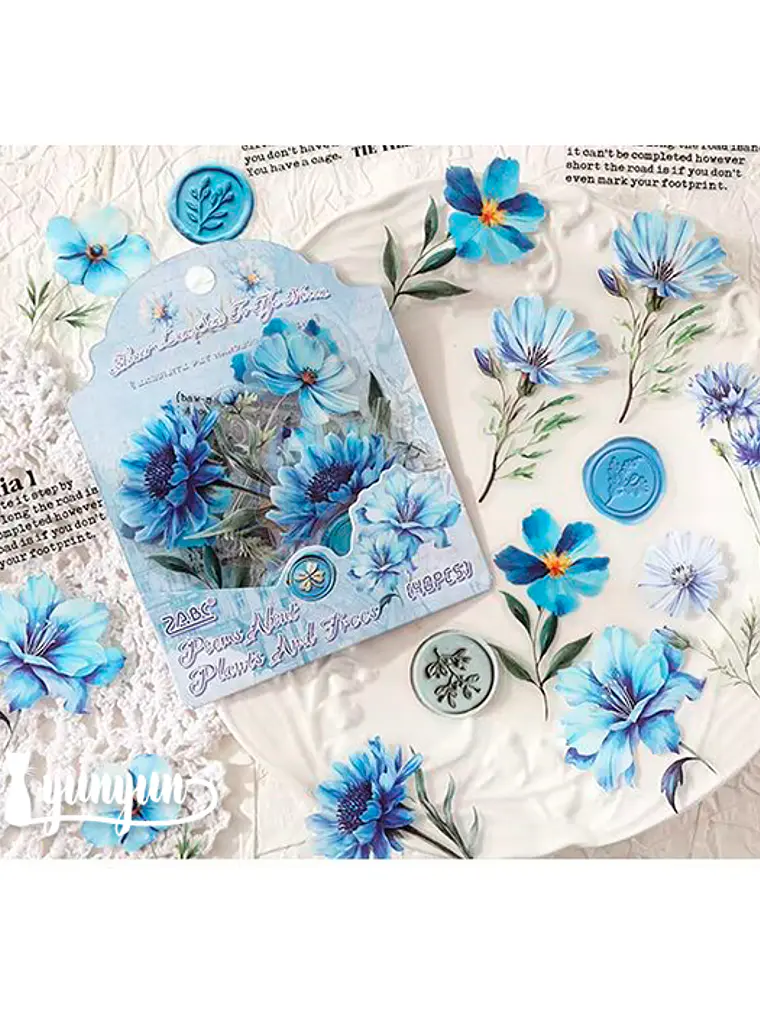 Stickers Mix Flores Vintage - 40 pzas 6