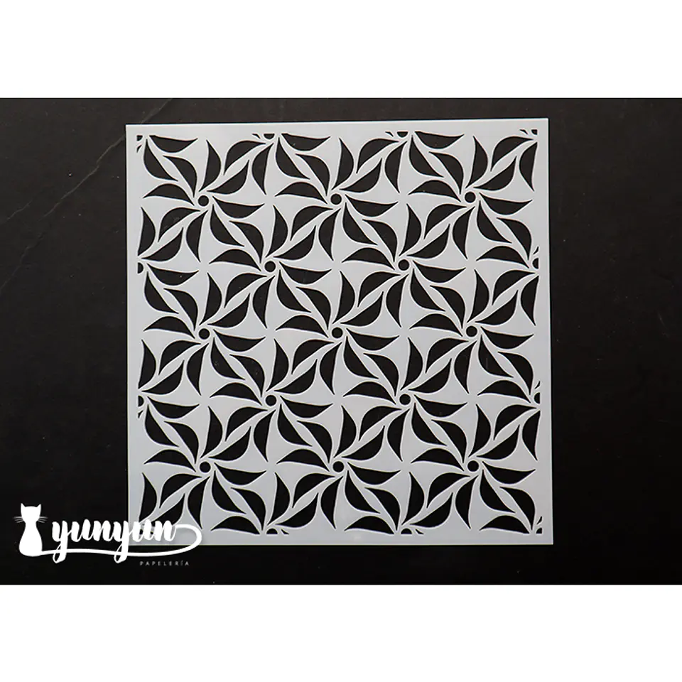 Stencil Diseño Remolinos - 15x15cm 1