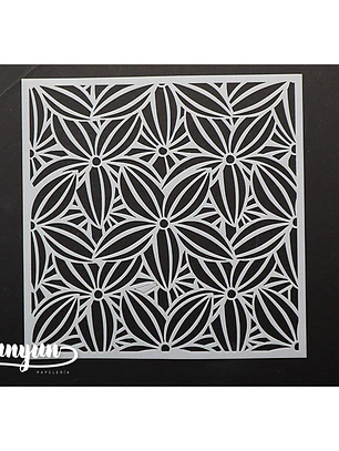 Stencil Diseño Flores - 15x15cm