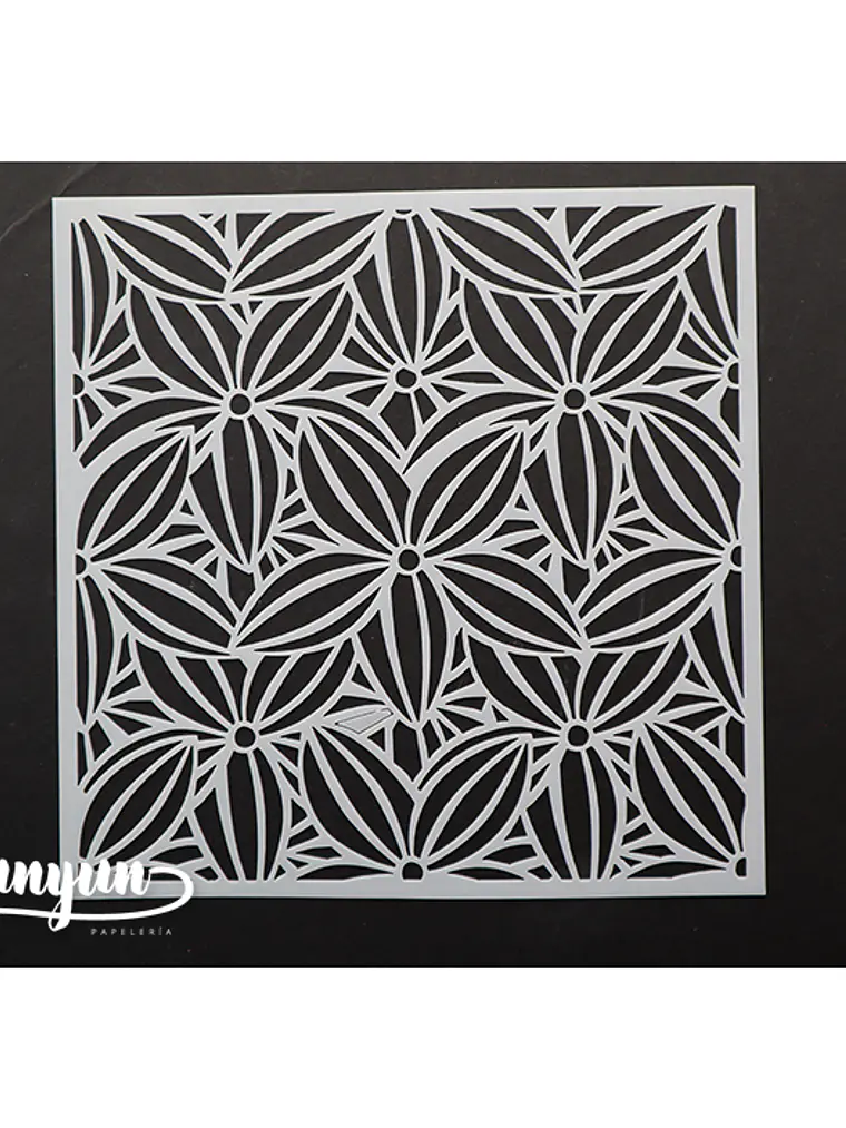 Stencil Diseño Flores - 15x15cm 1