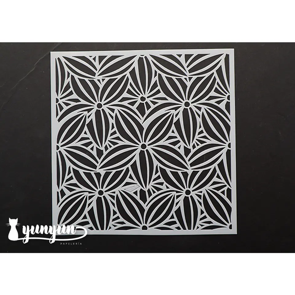 Stencil Diseño Flores - 15x15cm 1