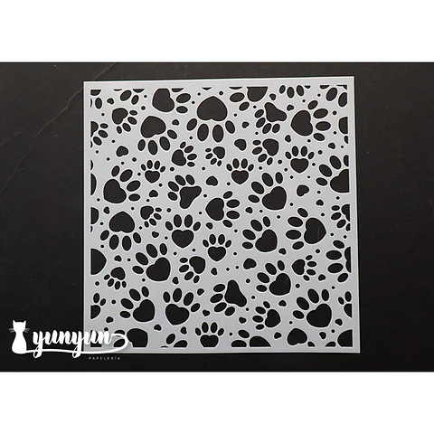 Stencil Diseño Patitas - 15x15cm