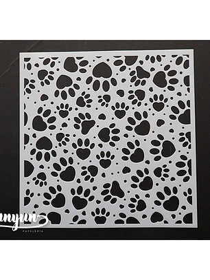 Stencil Diseño Patitas - 15x15cm