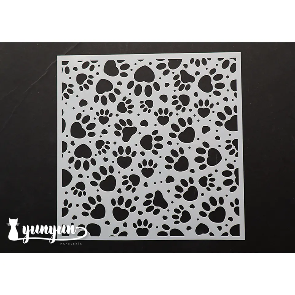 Stencil Diseño Patitas - 15x15cm 1