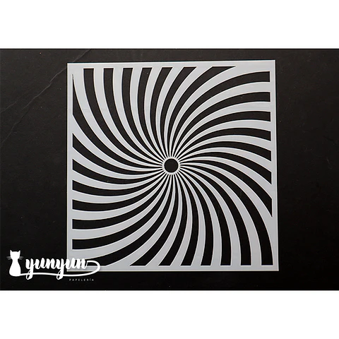 Stencil Diseño Arte Optico III - 15x15cm