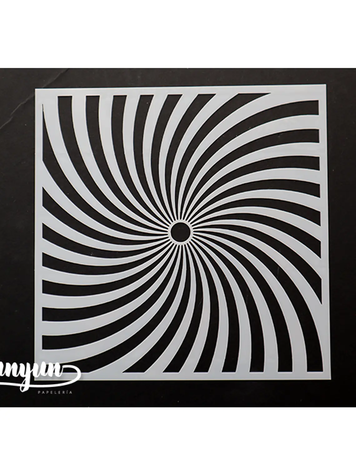 Stencil Diseño Arte Optico III - 15x15cm 1