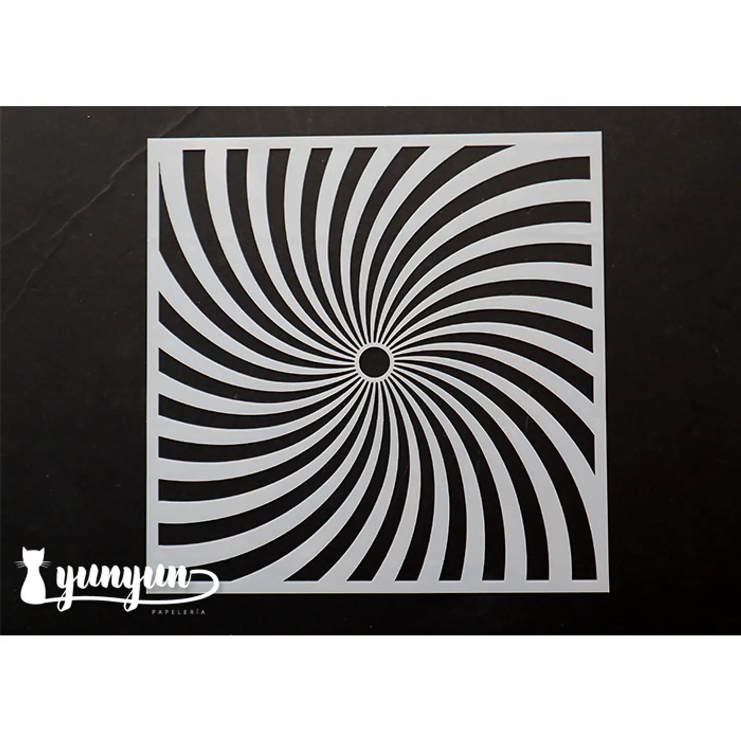Stencil Diseño Arte Optico III - 15x15cm 1