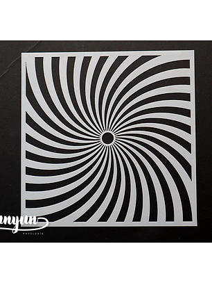 Stencil Diseño Arte Optico III - 15x15cm