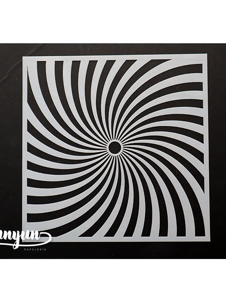 Stencil Diseño Arte Optico III - 15x15cm 1