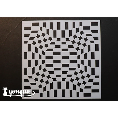 Stencil Diseño Op Art Cuadritos - 15x15cm