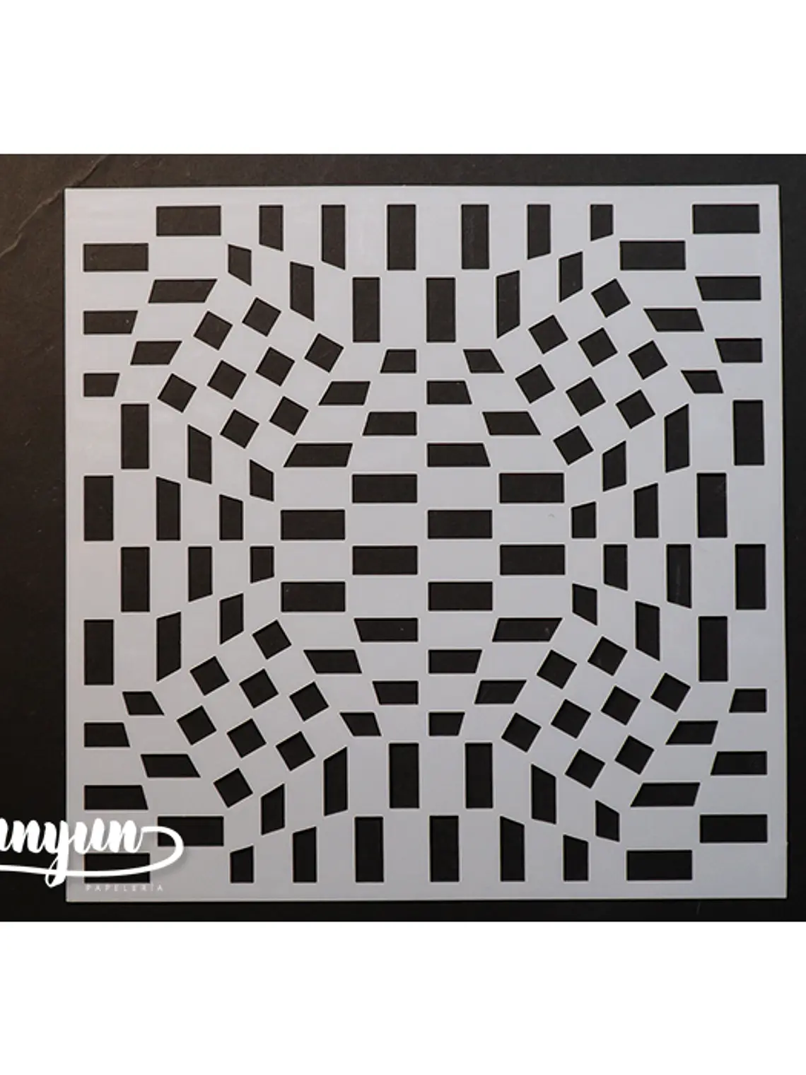 Stencil Diseño Op Art Cuadritos - 15x15cm 1