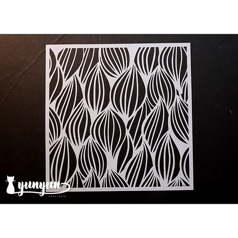 Stencil Diseño Hojas II - 15x15cm