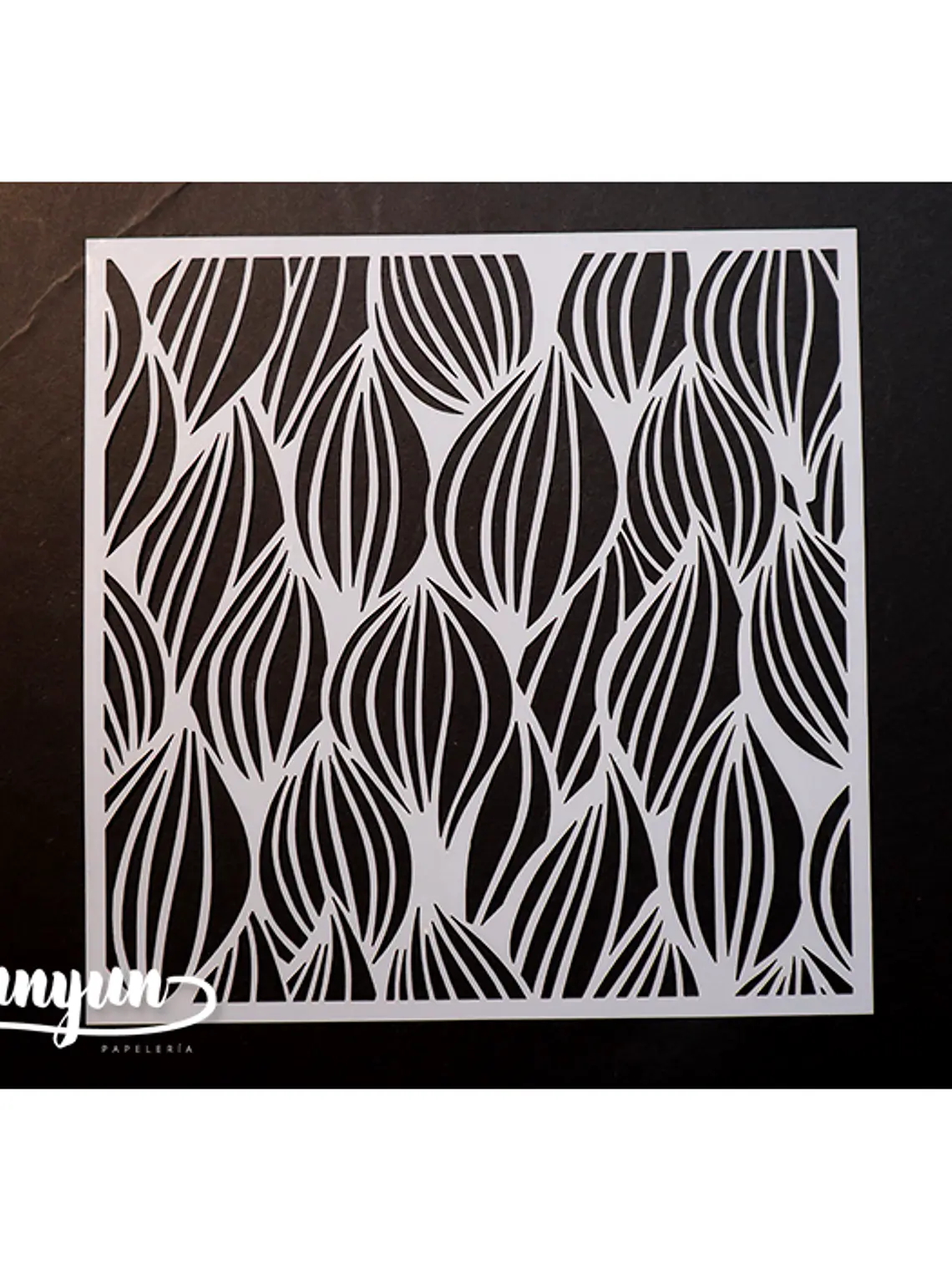 Stencil Diseño Hojas II - 15x15cm 1