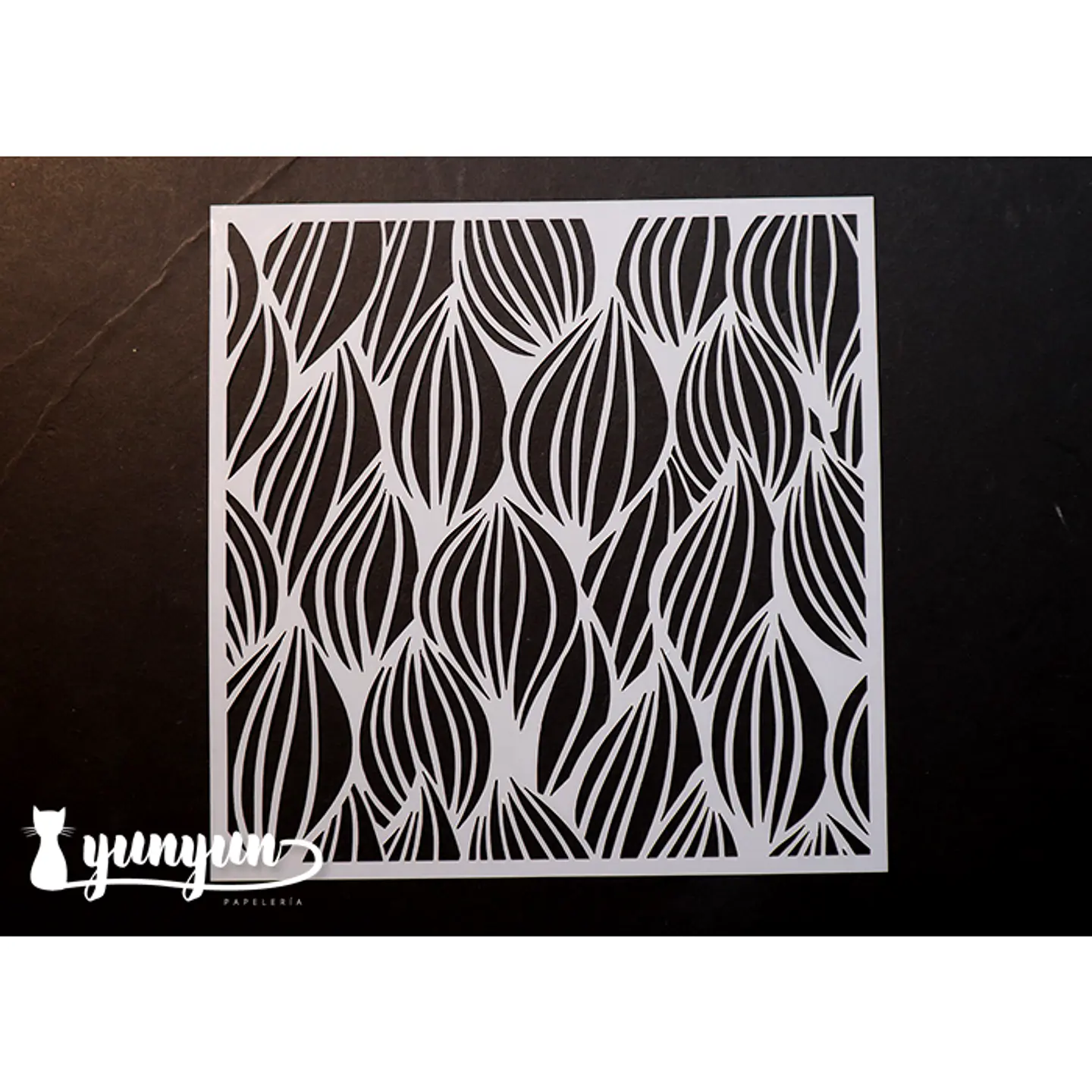 Stencil Diseño Hojas II - 15x15cm 1