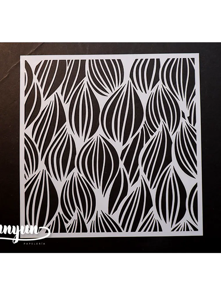 Stencil Diseño Hojas II - 15x15cm 1
