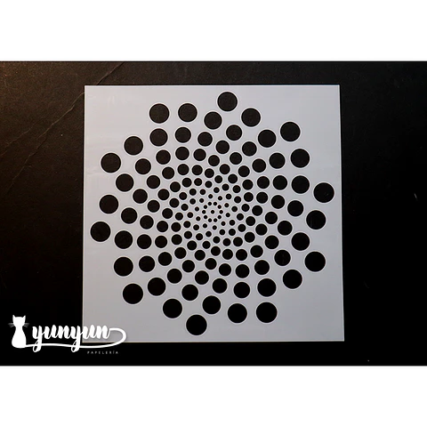 Stencil Circulos Op Art II - 15x15cm