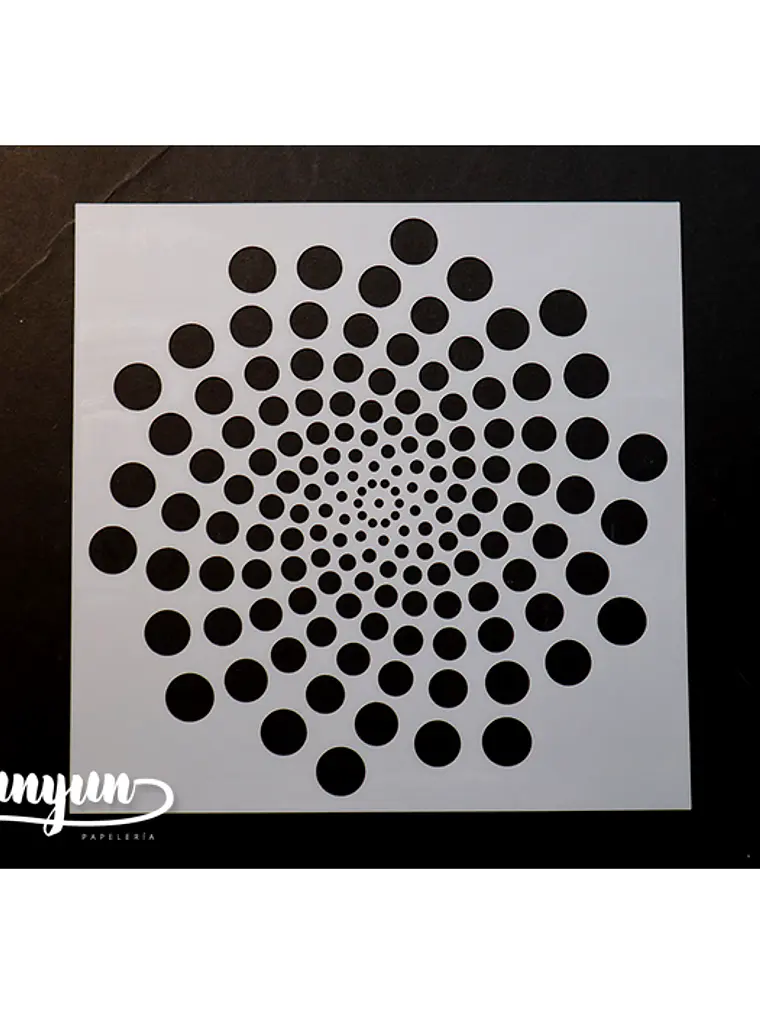Stencil Circulos Op Art II - 15x15cm 1