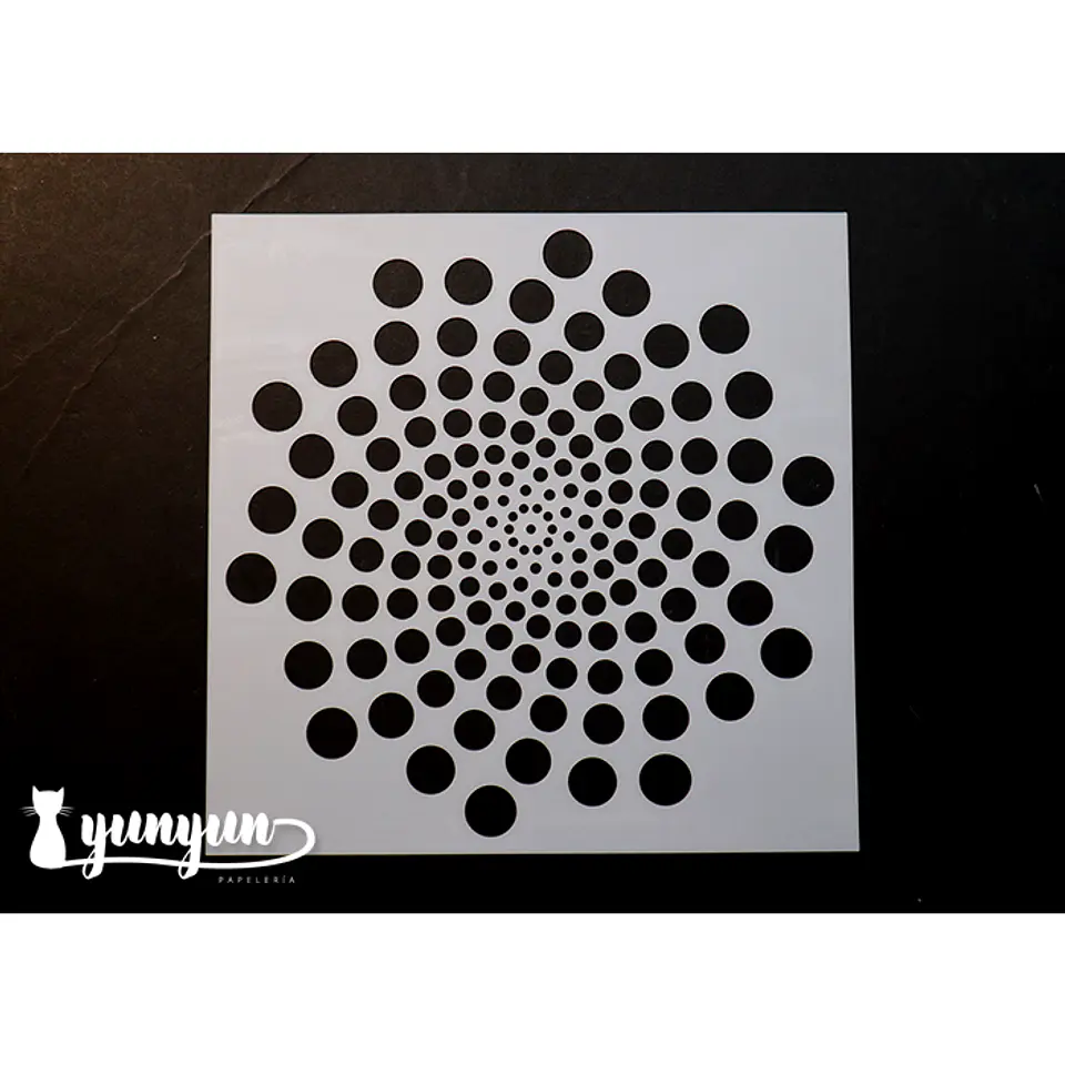Stencil Circulos Op Art II - 15x15cm 1