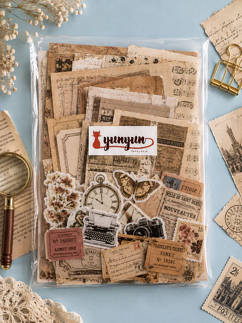 Mini Kit Art Journal: Edición Vintage - 60 piezas
