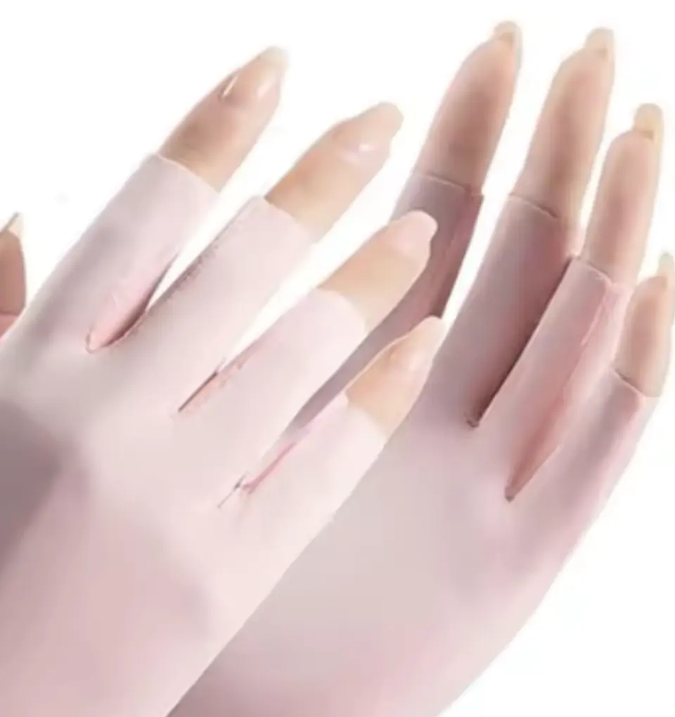tuban - Guantes anti-UV sin dedos para manicura en gel 1