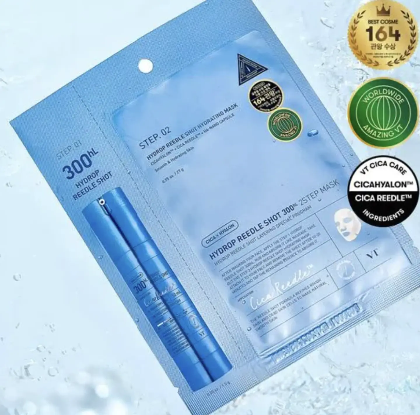 VT - Mascarilla Facial de 2 Pasos Hydrop Reedle Shot 300hL 2 Step Mask [1.5g + 27g] 2