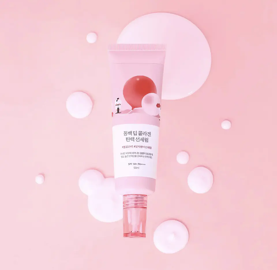 Round Lab - Camellia Deep Collagen Firming Sun Serum SPF50+ PA++++ - 50ml 2