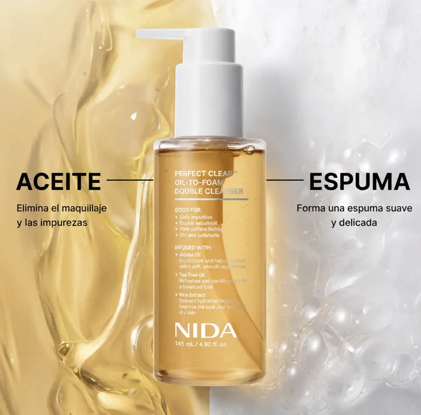 Nida - Perfect Clear Oil-To-Foam Double Cleanser 145 ml 4