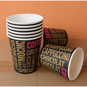 Vaso Polipapel Diseño Café  8 Oz