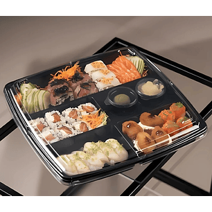Bandeja Oriental Negra con División  x20 und