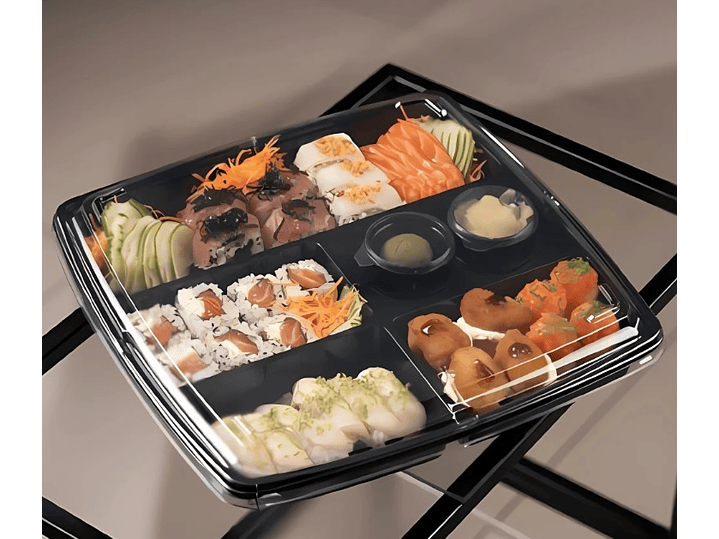 Bandeja Oriental Negra con División  x20 und 1