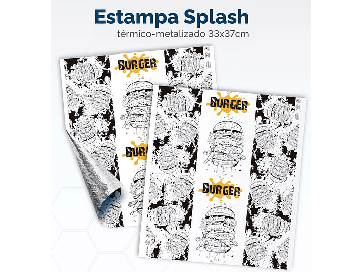 Papel Metalizado Burger - Splash x1.000 und 33x37 2