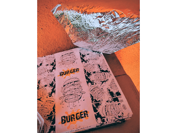Papel Metalizado Burger - Splash x1.000 und 33x37 1