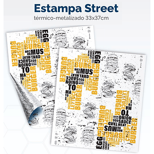 Papel Metalizado Burger - Street x1.000 und 33x37