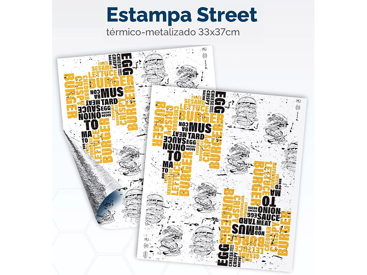 Papel Metalizado Burger - Street x1.000 und 33x37 2