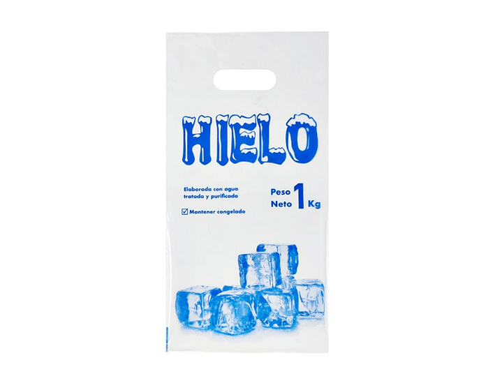 Bolsa Hielo 1 Kilo 20x40 x100 und 1