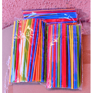 Bombilla Plástica Colores x500 und