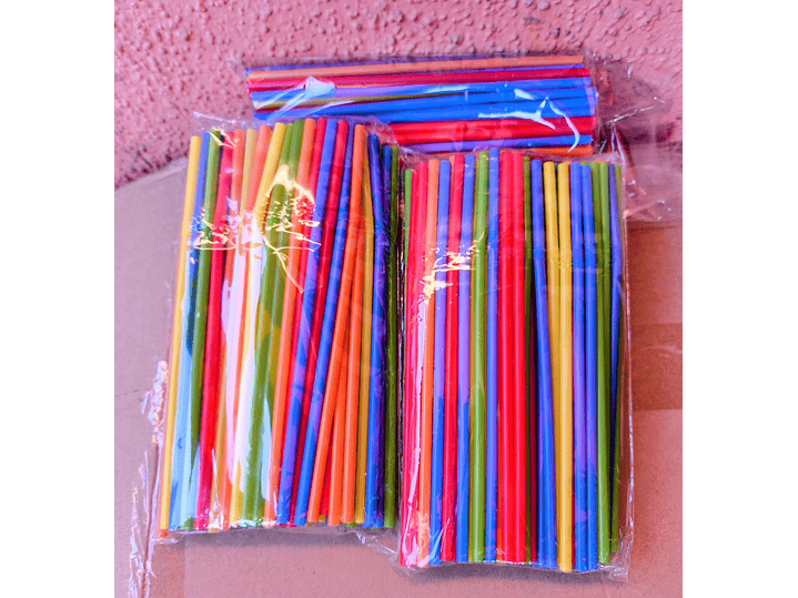 Bombilla Plástica Colores x500 und 1